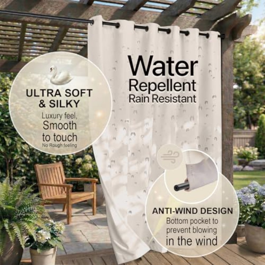 Waterproof Outdoor Curtain W84 - مراجعة Home Decor Curtains وسعره