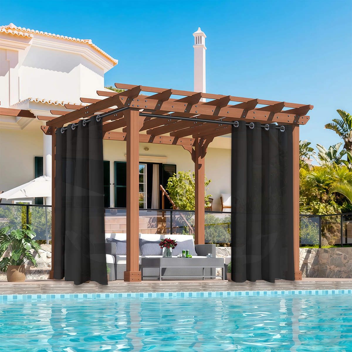 2 PCS Outdoor Light Filtering  - مراجعة Home Decor Curtains وسعره