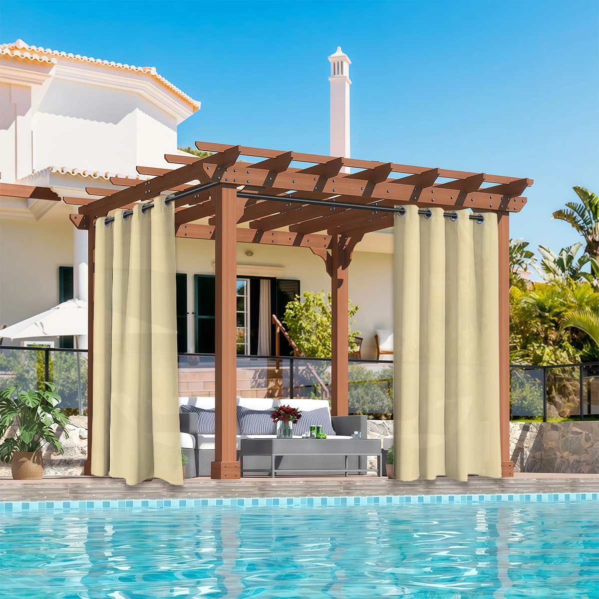 2 PCS Outdoor Light Filtering  - مراجعة Home Decor Curtains وسعره