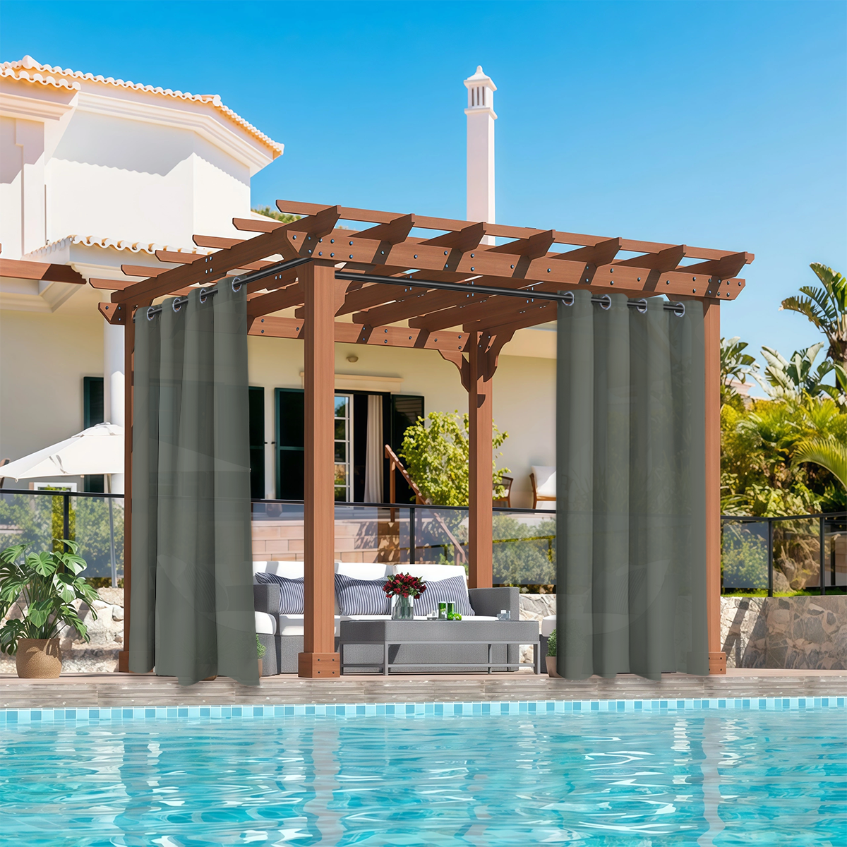 2 PCS Outdoor Light Filtering  - مراجعة Home Decor Curtains وسعره