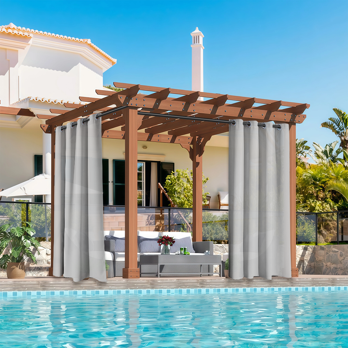 2 PCS Outdoor Light Filtering  - مراجعة Home Decor Curtains وسعره
