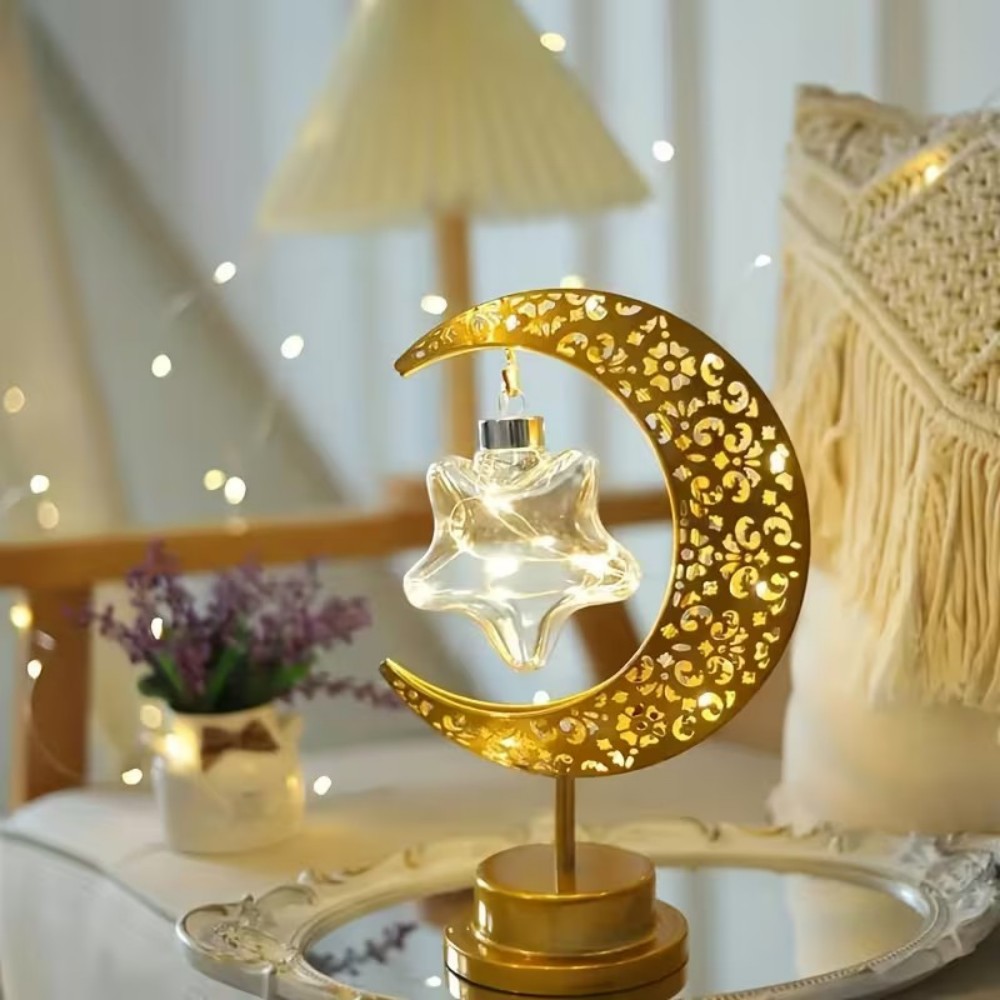 1PC LED hanging star and moon  - مراجعة Hanging Moon Lamp وسعره