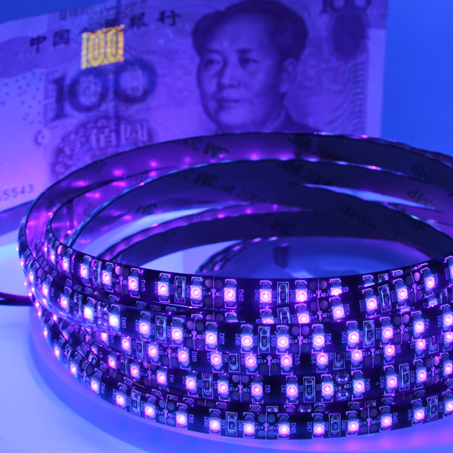 DC12V LED UV Strip 395-405nm U - مراجعة Led Strip Lights وسعره