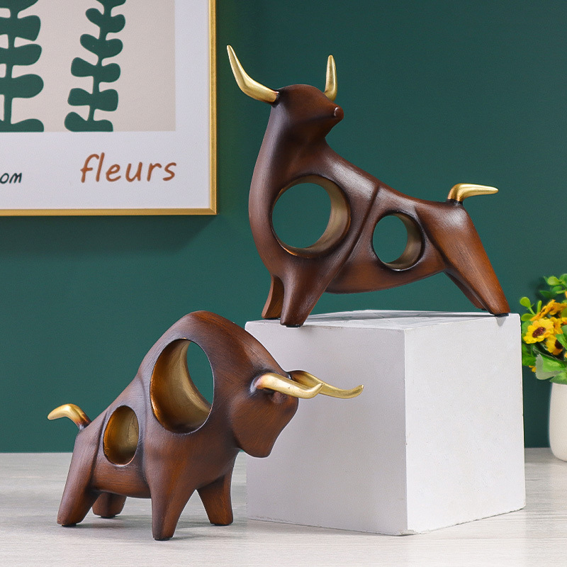 Resin Gold Bull Statue Graffit - مراجعة Abstract Sculpture Resin وسعره