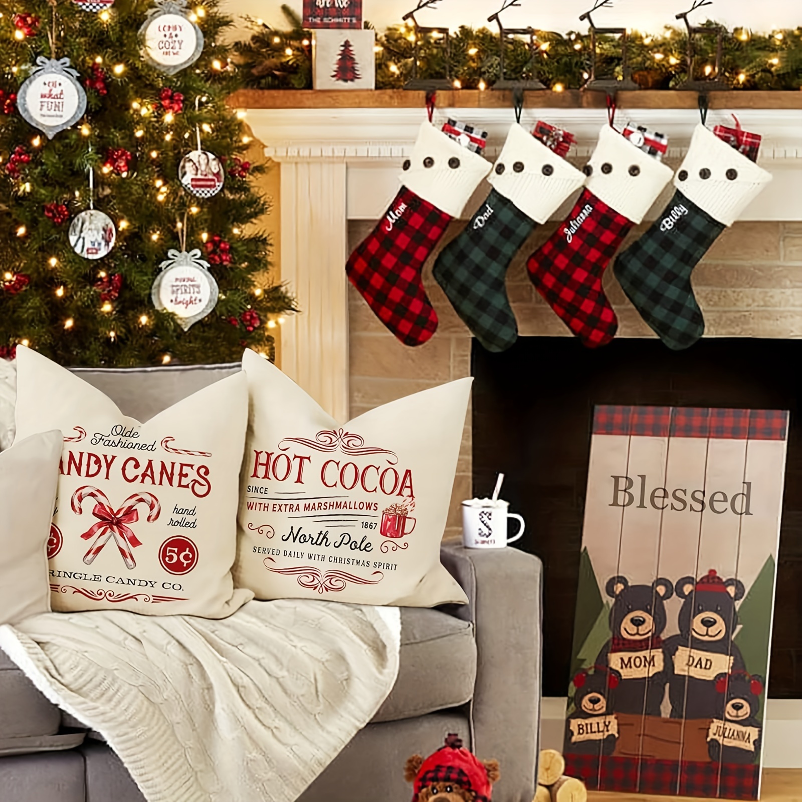 1pc Christmas Season Farmhouse - مراجعة Home Xmas Decor Ideas وسعره