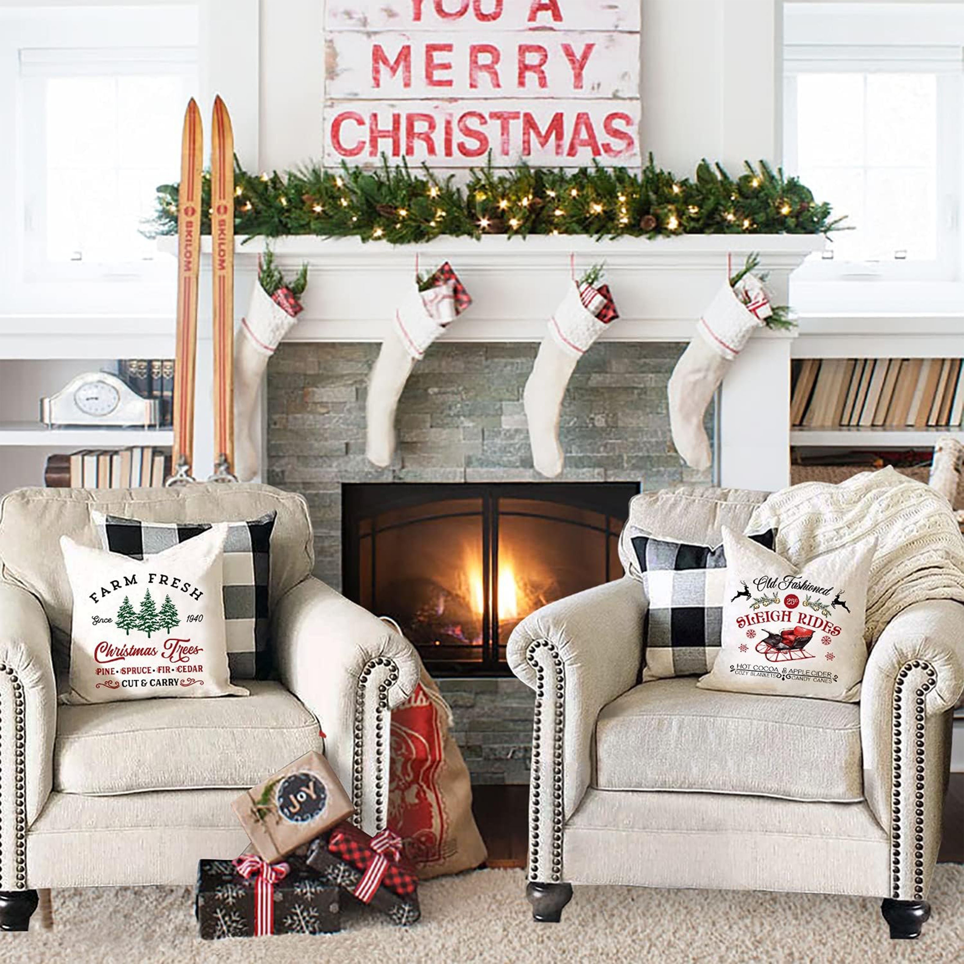 1pc Christmas Season Farmhouse - مراجعة Home Xmas Decor Ideas وسعره