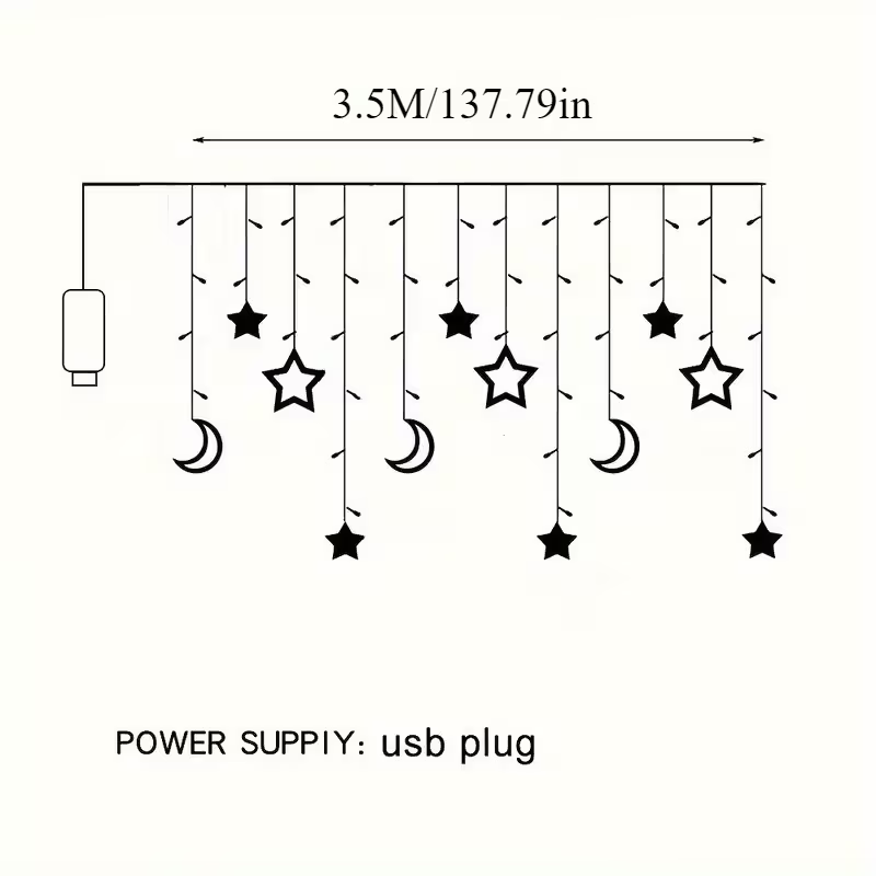 USB-Powered LED Star Moon Curt - مراجعة Hanging Moon Lamp وسعره