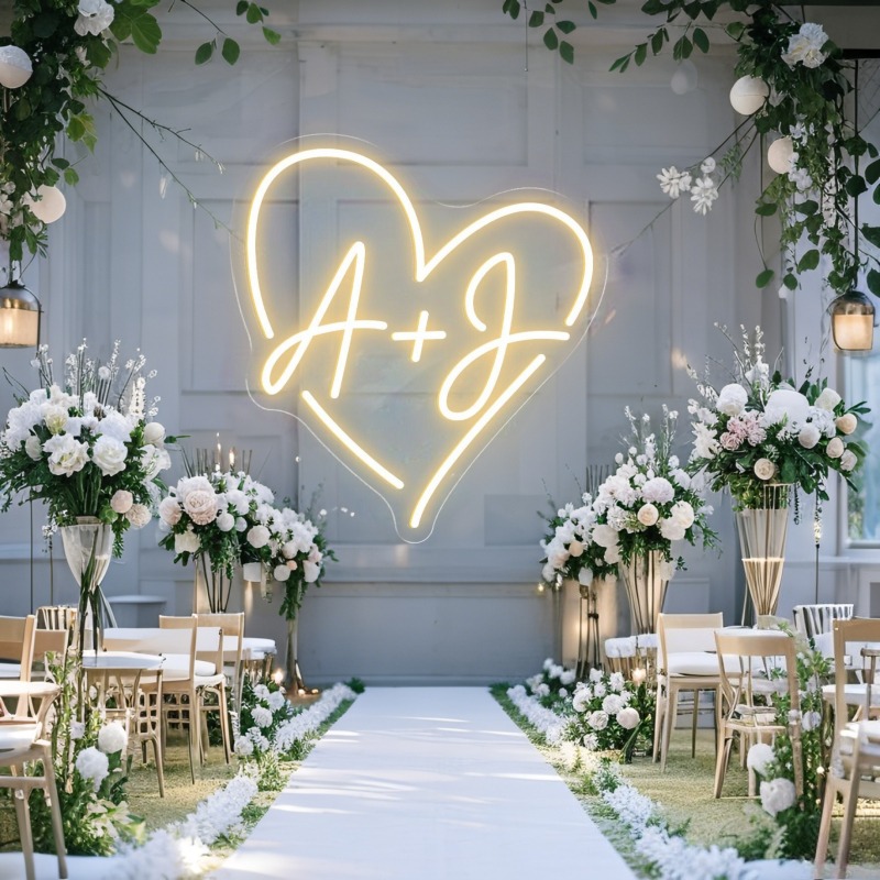 Custom Initials Heart LED Neon - مراجعة Home Decor Com وسعره
