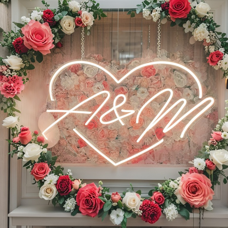 Custom Initials Heart LED Neon - مراجعة Home Decor Com وسعره
