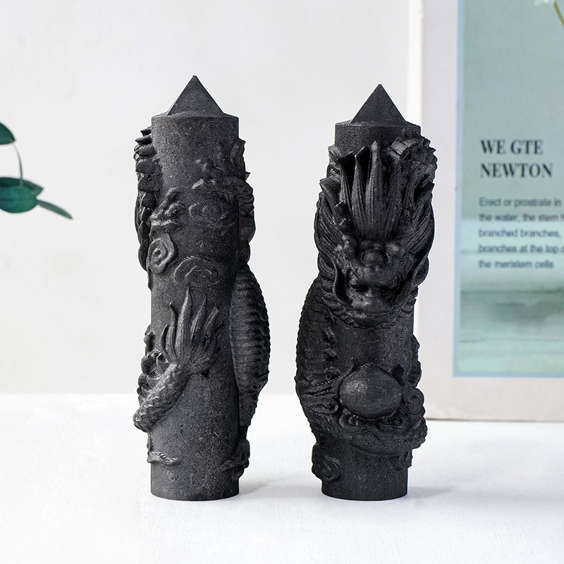 1pc Natural Shungite Tower Poi - مراجعة Home Decor Modern Organic وسعره
