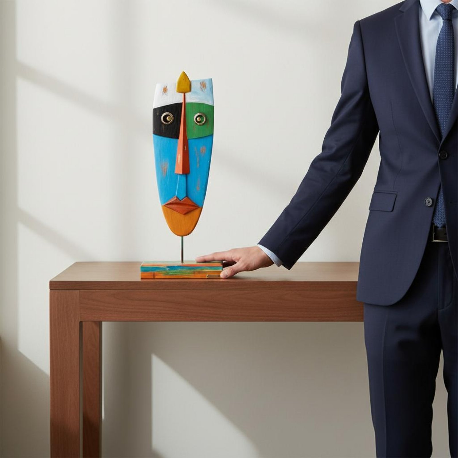 Tribal Totem Figure Hand Paint - مراجعة Abstract Sculpture Resin وسعره