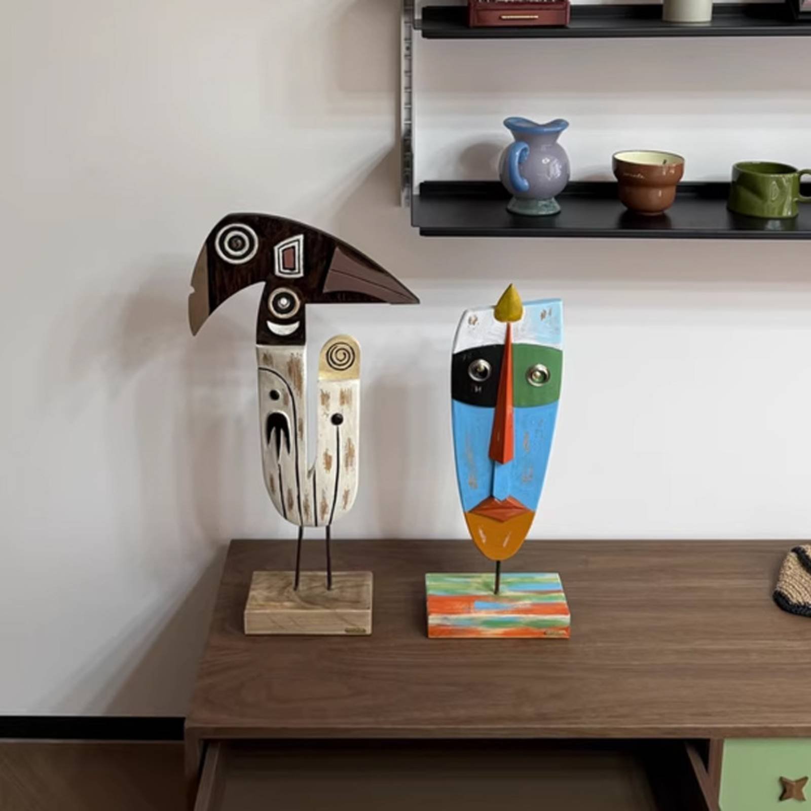 Tribal Totem Figure Hand Paint - مراجعة Abstract Sculpture Resin وسعره