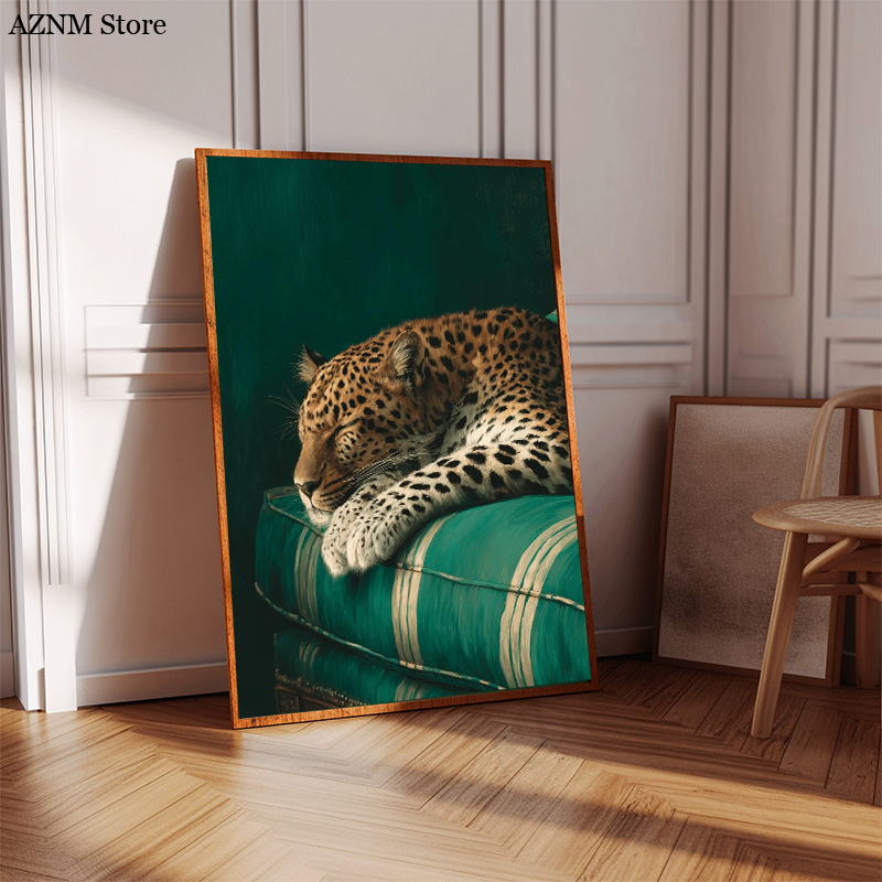 Trendy Cheetah Art Print Poste - مراجعة Home Decor Green وسعره