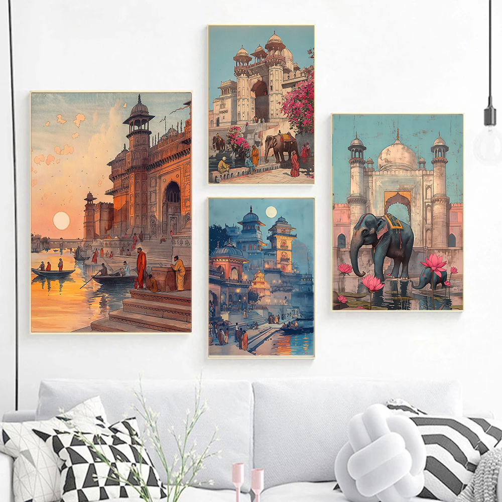 Vintage Ancient India Living B - مراجعة Home Decor Varanasi وسعره