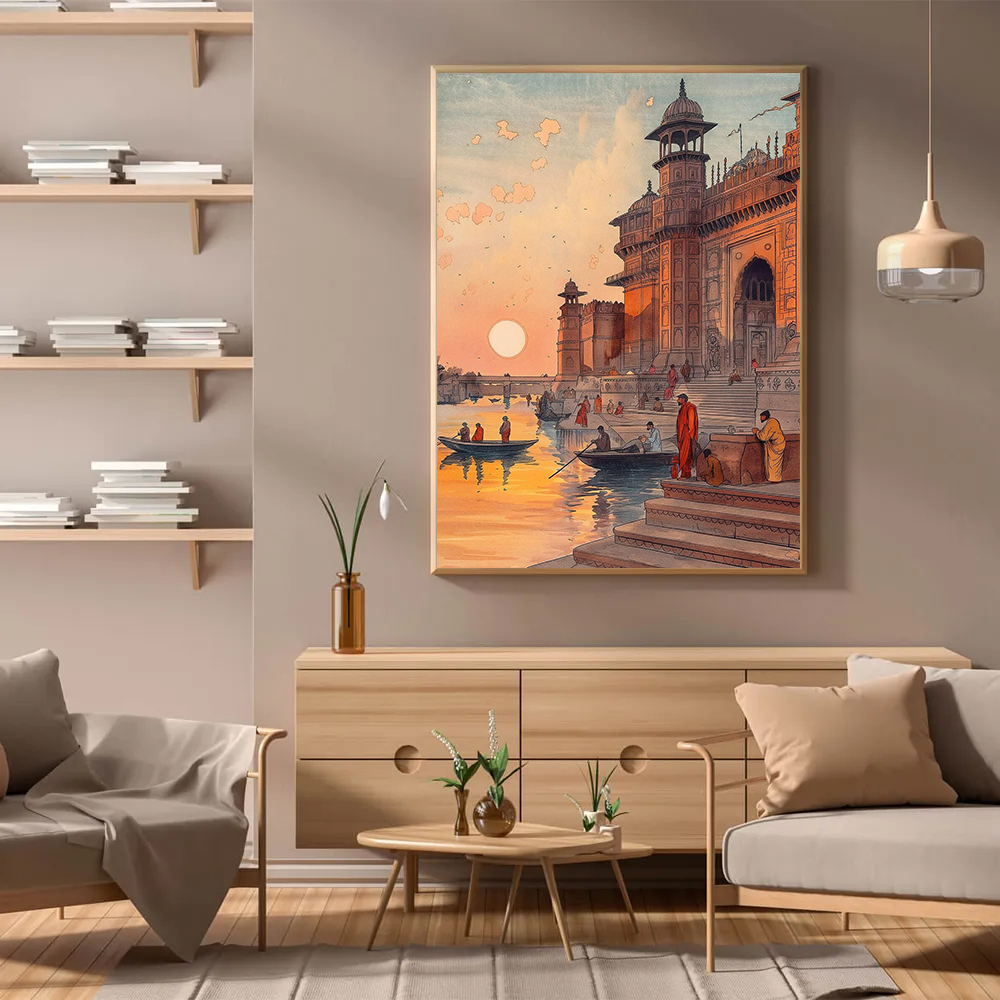 Vintage Ancient India Living B - مراجعة Home Decor Varanasi وسعره