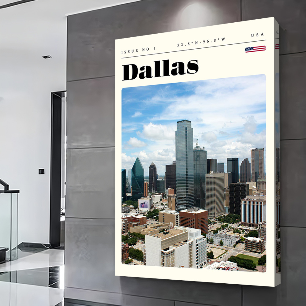 Dallas Texas Travel Printing P - مراجعة Home Decor Dallas وسعره