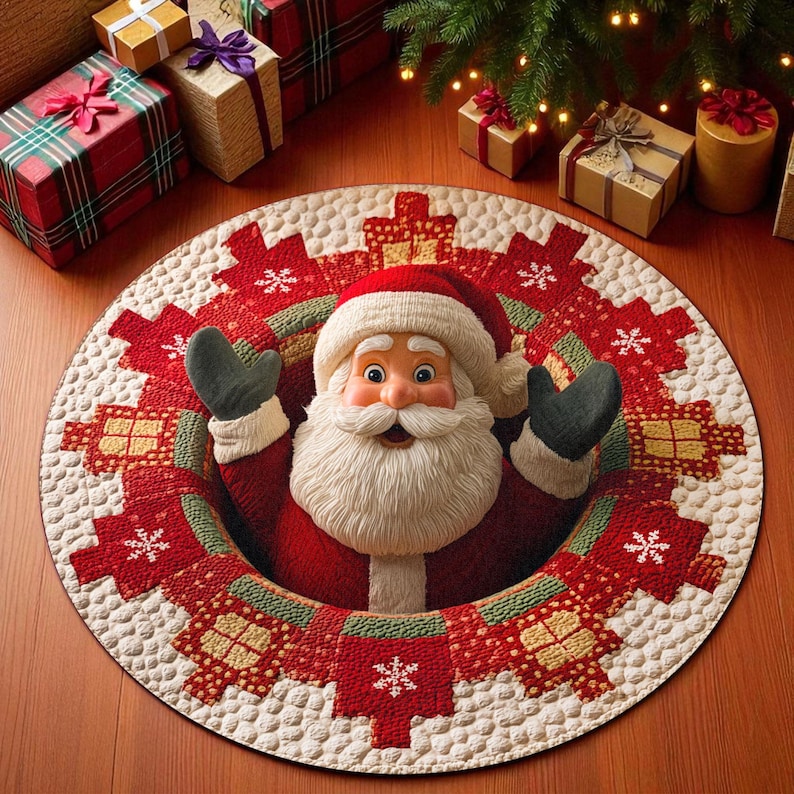 Christmas Santa Claus Round Do - مراجعة Home Xmas Decor Ideas وسعره