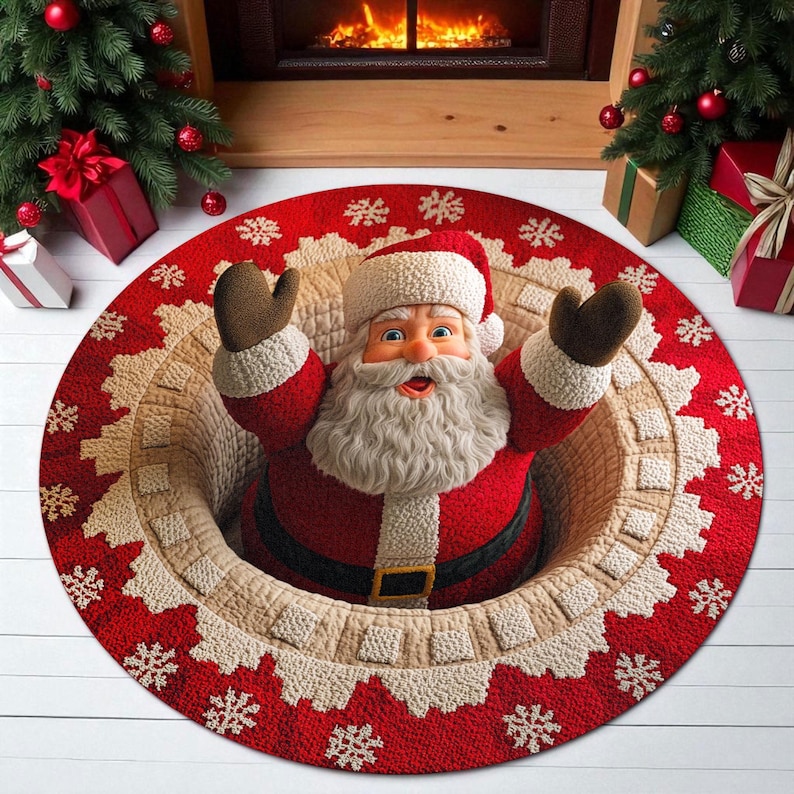 Christmas Santa Claus Round Do - مراجعة Home Xmas Decor Ideas وسعره