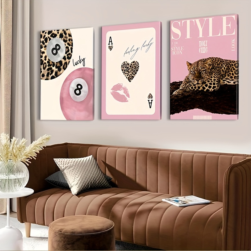 3pcs Leopard Cheetah Canvas Wa - مراجعة Home Decor Brand وسعره
