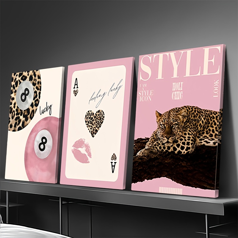 3pcs Leopard Cheetah Canvas Wa - مراجعة Home Decor Brand وسعره