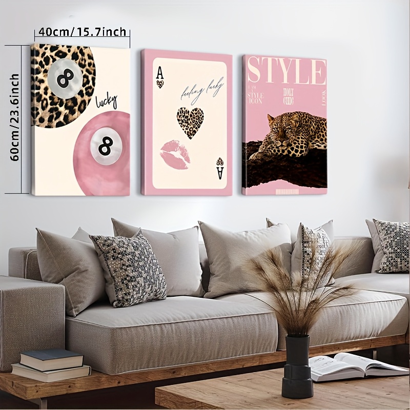 3pcs Leopard Cheetah Canvas Wa - مراجعة Home Decor Brand وسعره