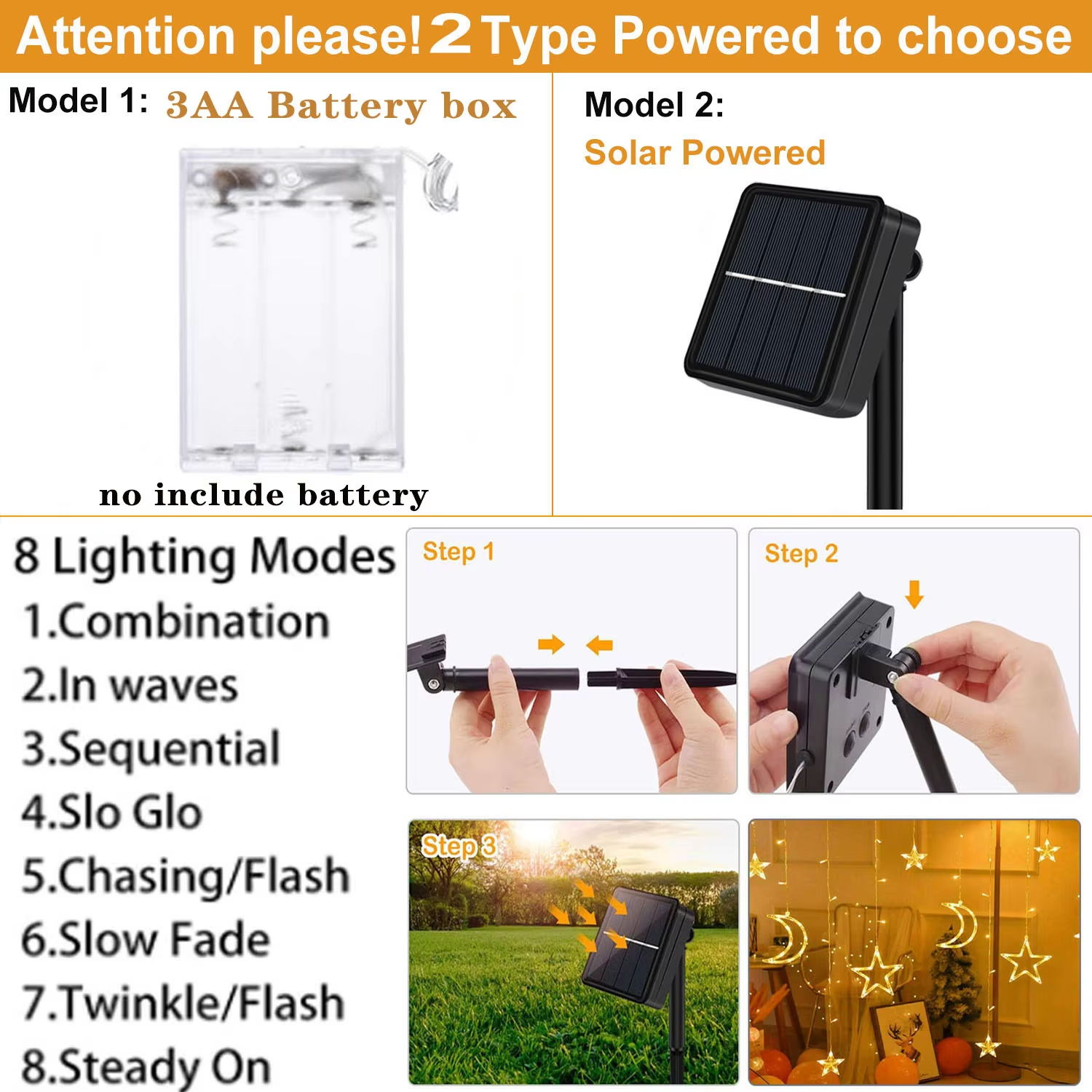 3.5M Solar Battery Powered Sta - مراجعة Hanging Moon Lamp وسعره