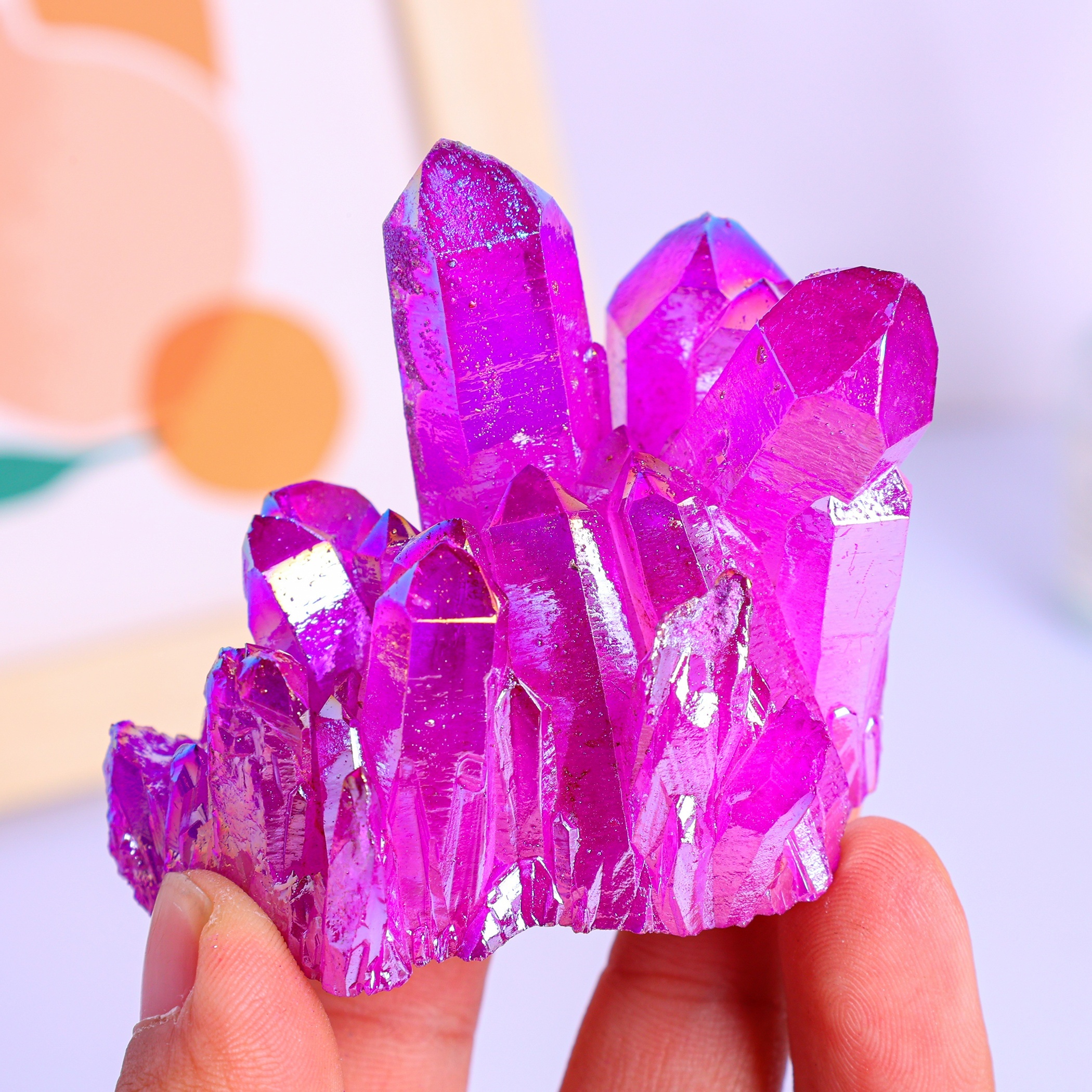 Natural Crystal Cluster Pink S - مراجعة Home Decor Modern Organic وسعره