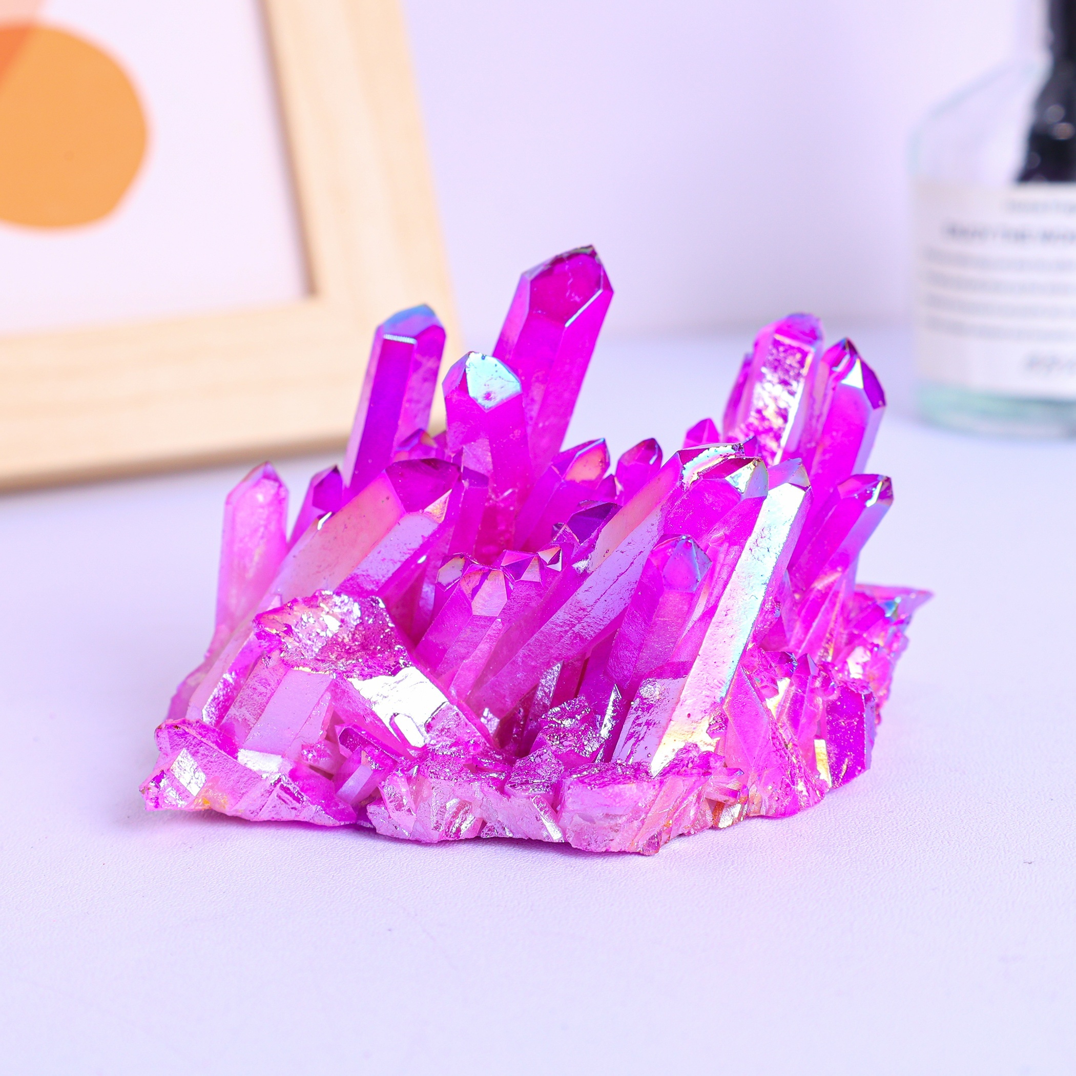 Natural Crystal Cluster Pink S - مراجعة Home Decor Modern Organic وسعره