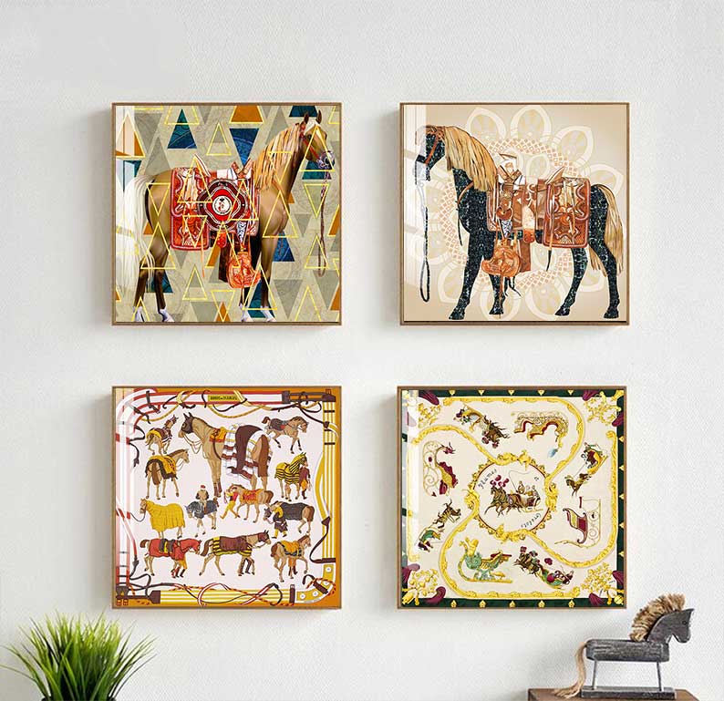 Modern Horses Canvas Painting  - مراجعة Home Decor Hermes وسعره