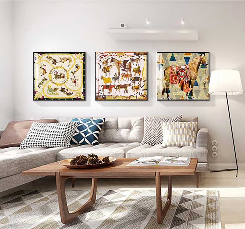Modern Horses Canvas Painting  - مراجعة Home Decor Hermes وسعره