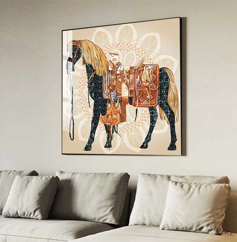 Modern Horses Canvas Painting  - مراجعة Home Decor Hermes وسعره