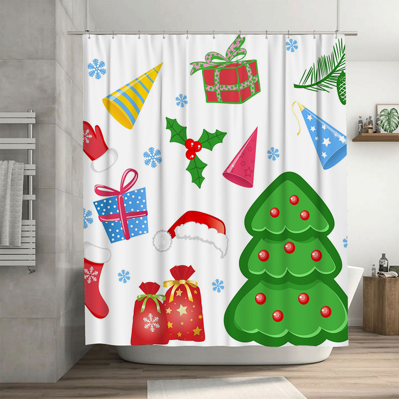 TU Shower Curtain Christmas Fo - مراجعة Home Xmas Decor Ideas وسعره