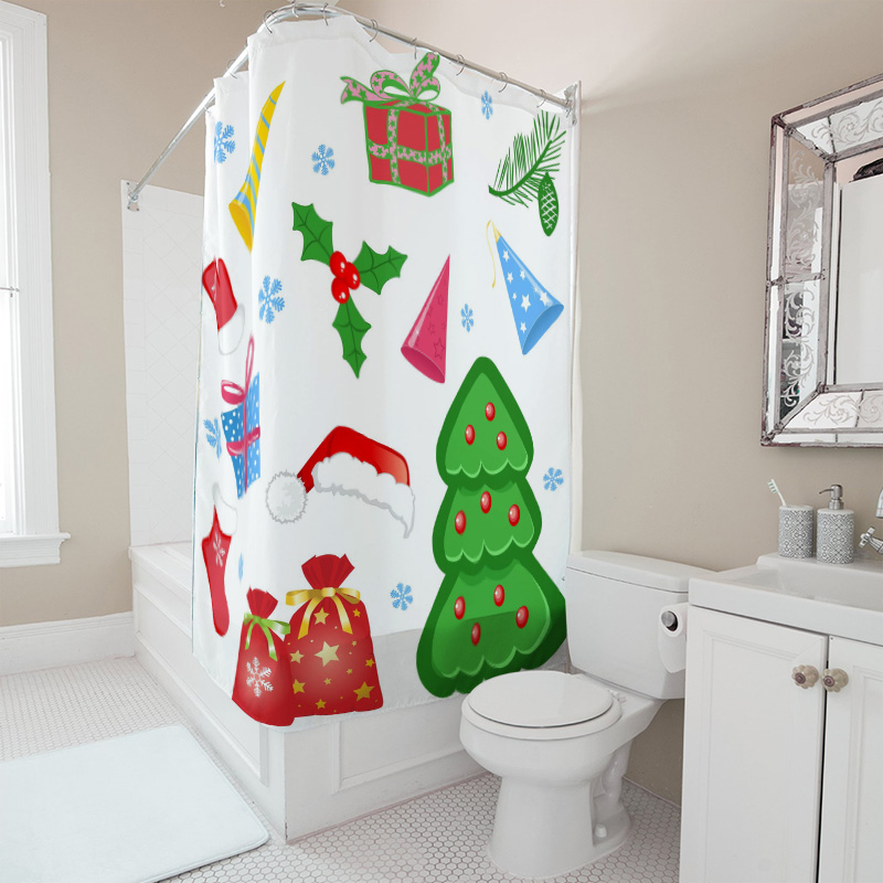 TU Shower Curtain Christmas Fo - مراجعة Home Xmas Decor Ideas وسعره