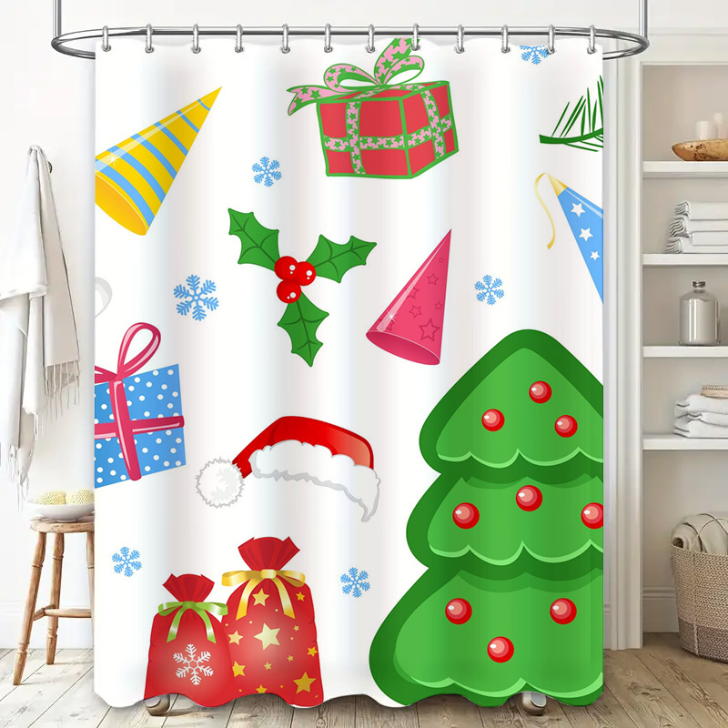 TU Shower Curtain Christmas Fo - مراجعة Home Xmas Decor Ideas وسعره