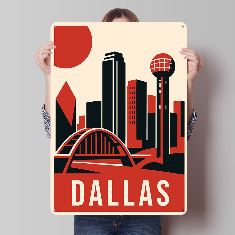 Dallas Vintage Travel Printed  - مراجعة Home Decor Dallas وسعره
