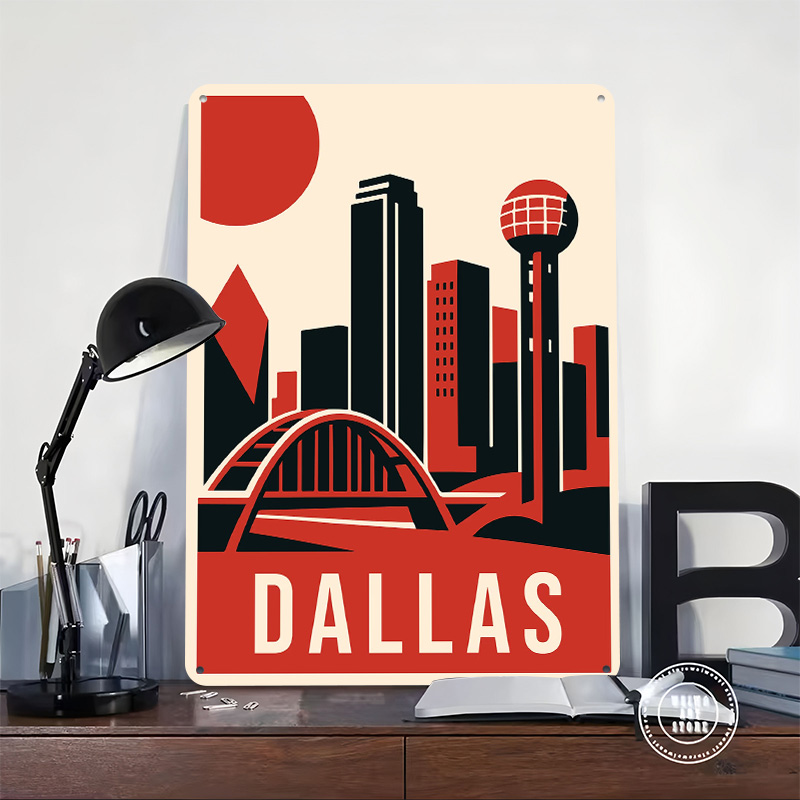 Dallas Vintage Travel Printed  - مراجعة Home Decor Dallas وسعره