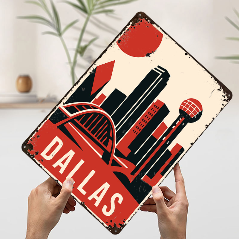 Dallas Vintage Travel Printed  - مراجعة Home Decor Dallas وسعره