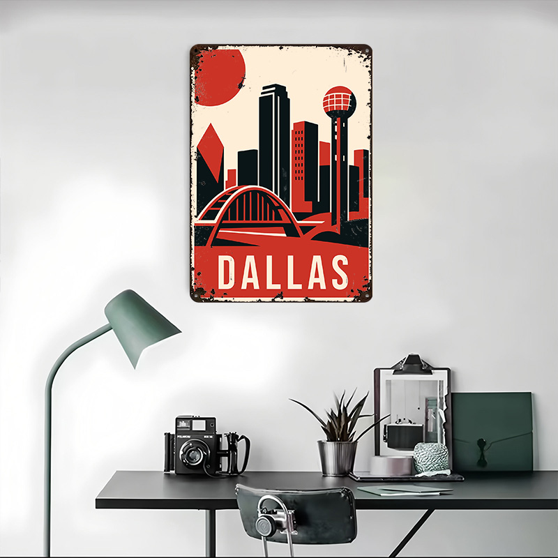 Dallas Vintage Travel Printed  - مراجعة Home Decor Dallas وسعره