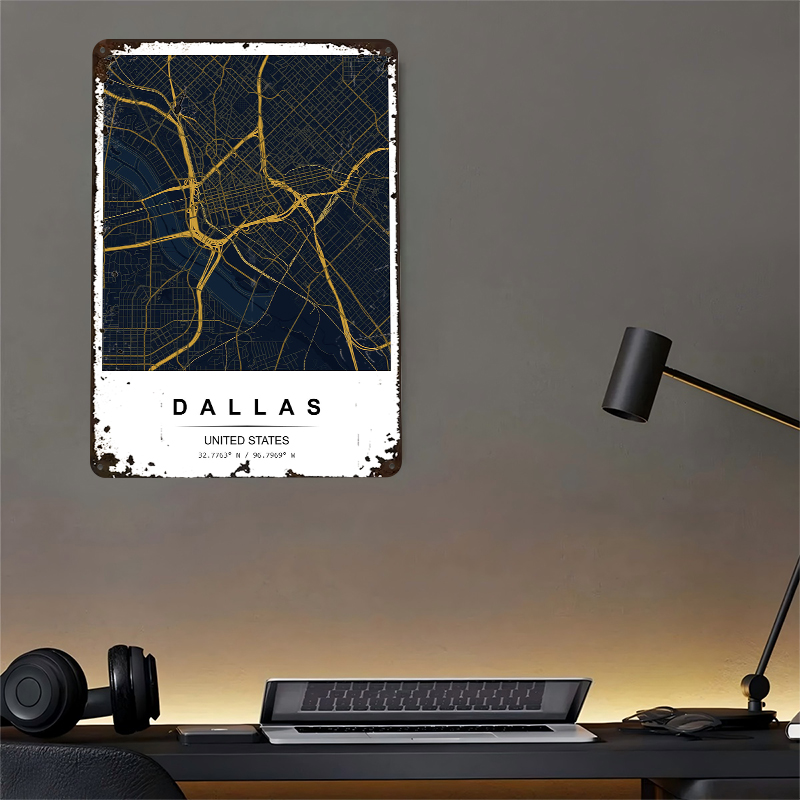 Dallas City Map Art Printed Po - مراجعة Home Decor Dallas وسعره