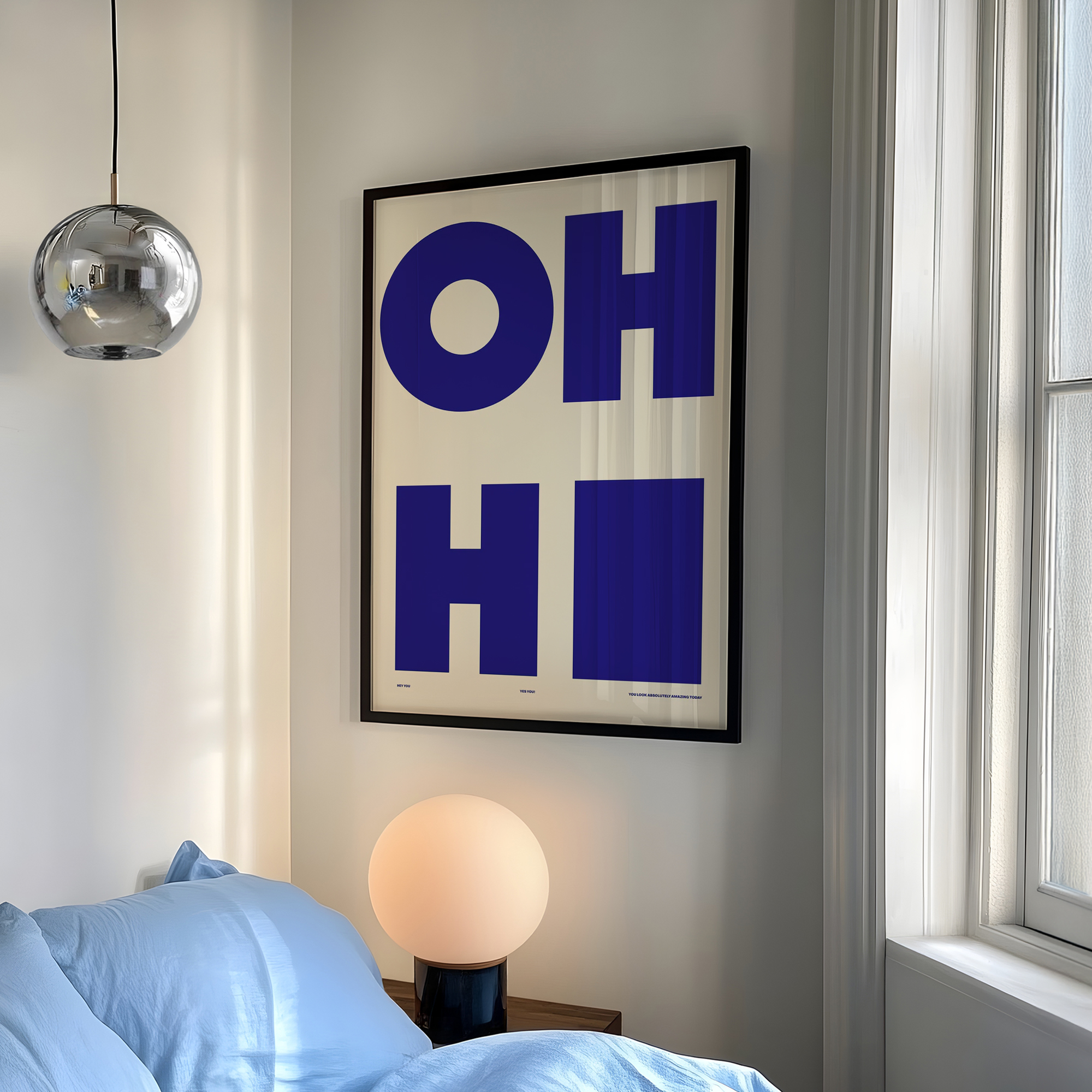 Modern,Minimalist OH HI Blue W - مراجعة Home Decor Mod وسعره