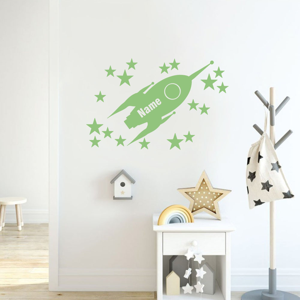 1pc Cartoon Rockets and stars  - مراجعة Home Decor Wallpaper وسعره