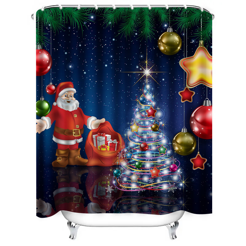TU Christmas Shower Curtain Sa - مراجعة Home Xmas Decor Ideas وسعره