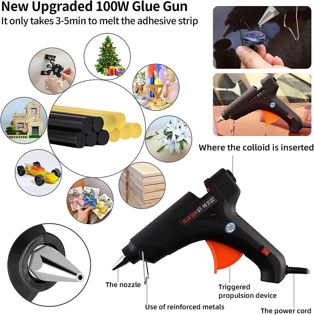 100W Hot Melt Glue Gun 100-240 - مراجعة Home Decor Uk وسعره