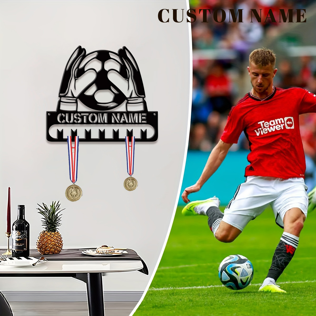Custom Football Player Metal M - مراجعة Home Decor Com وسعره