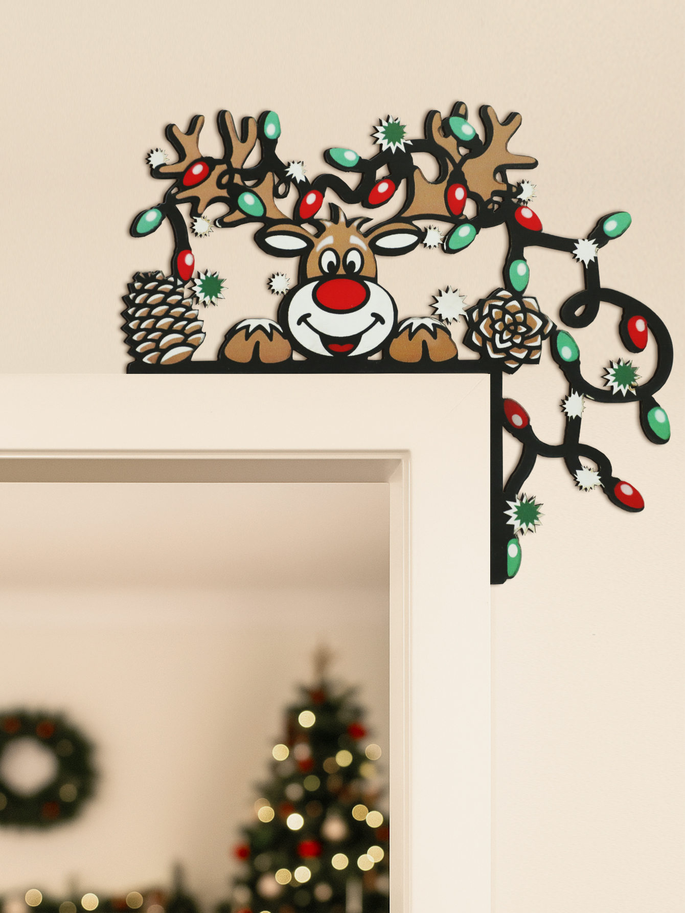 Christmas Reindeer Door Corner - مراجعة Home Decor Wallpaper وسعره
