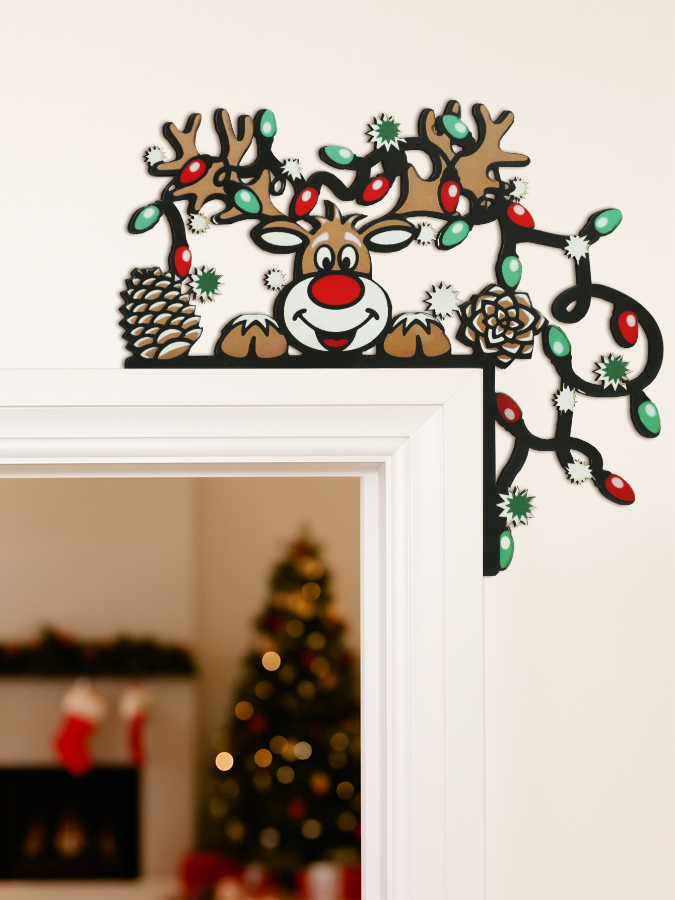 Christmas Reindeer Door Corner - مراجعة Home Decor Wallpaper وسعره