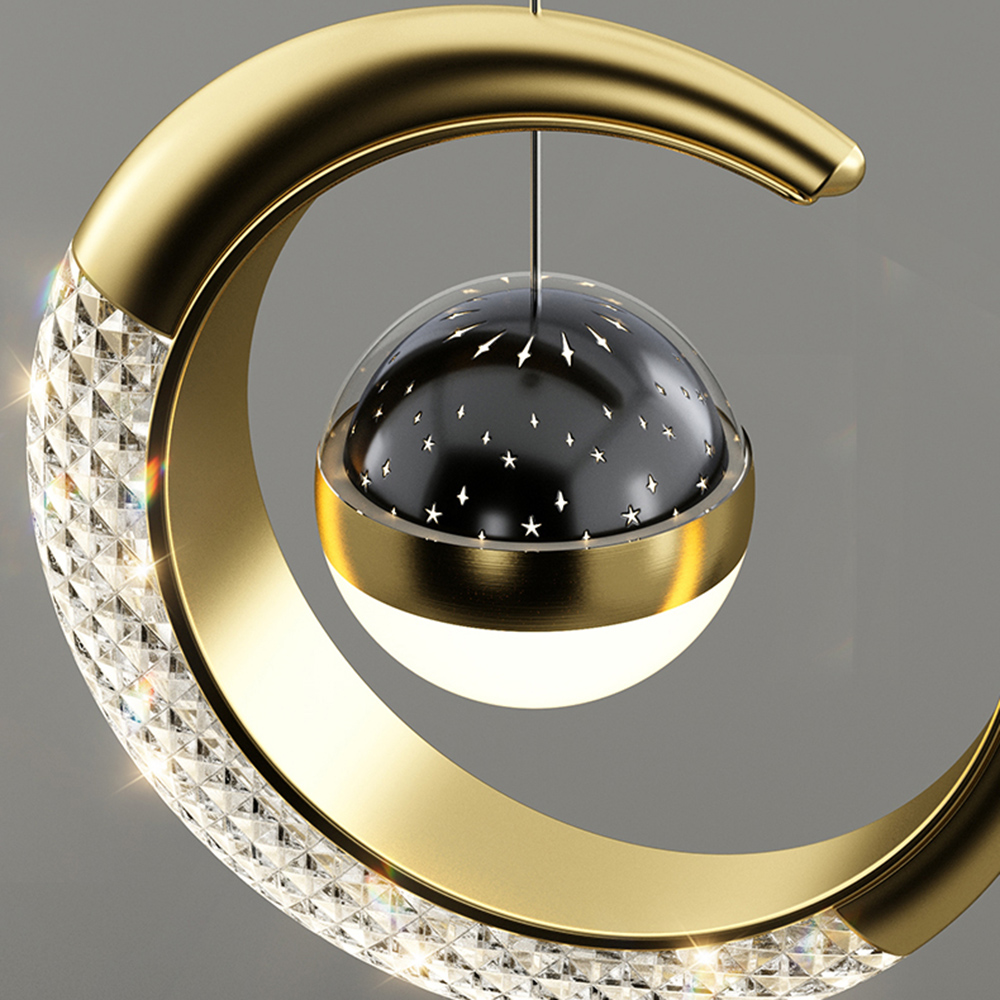 Modern LED Dining Room Lamp Pe - مراجعة Hanging Moon Lamp وسعره