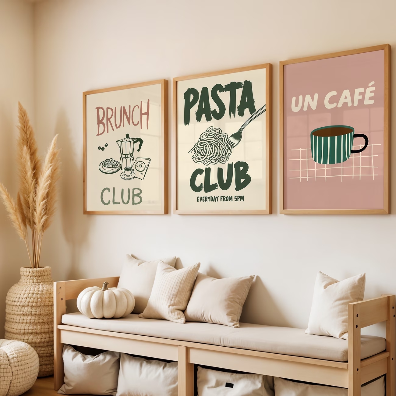 3pcsModern Pasta Club, Coffee, - مراجعة Home Decor Green وسعره