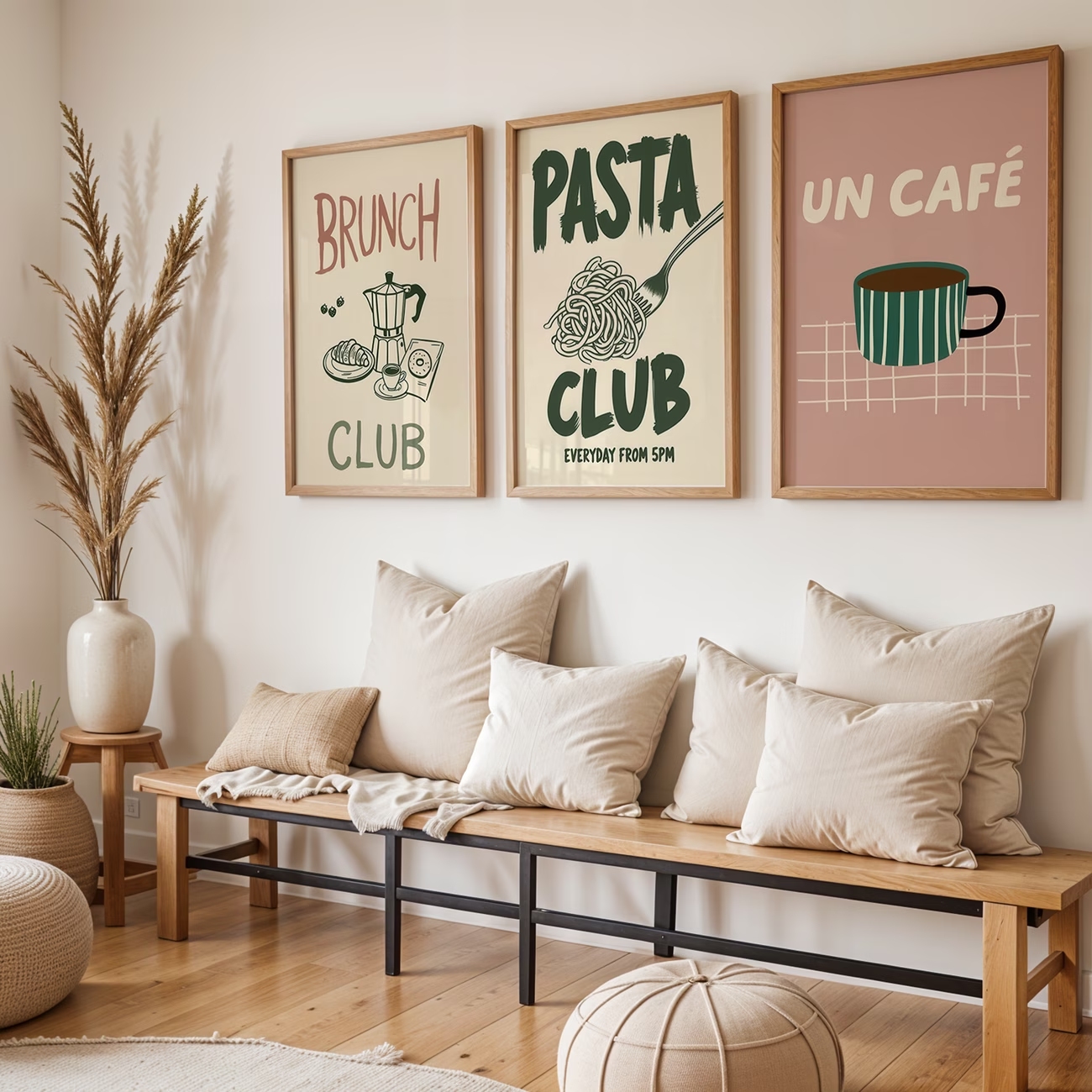 3pcsModern Pasta Club, Coffee, - مراجعة Home Decor Green وسعره