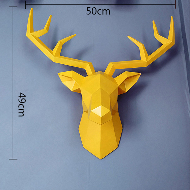 3D Deer Head Statue Decor Abst - مراجعة Abstract Sculpture Resin وسعره
